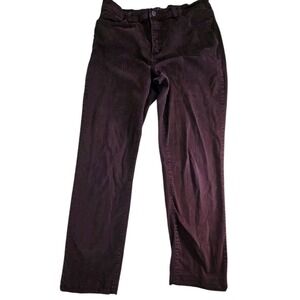 NYDJ‎ Womens Lift Tuck Jeans Size 10 Red Burgundy Maroon Straight Leg